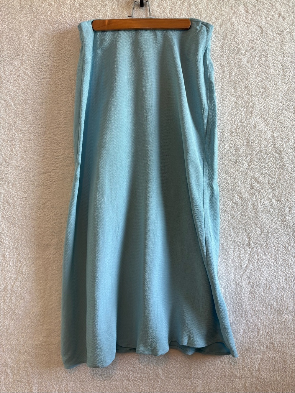 Pear by Lela Rose Textured Fluid Crepe Maxi Skirt Blue Size 10 NWT